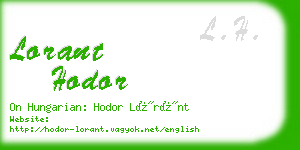 lorant hodor business card